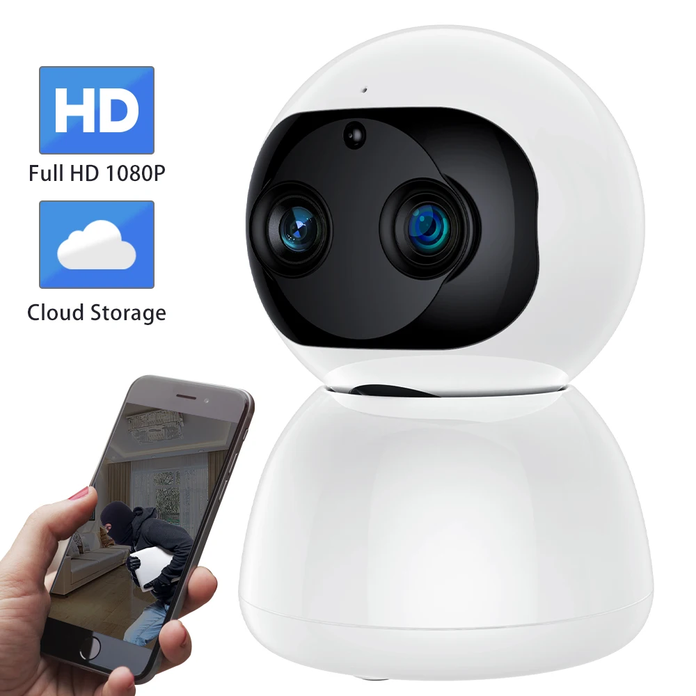 SDETER беспроводная камера безопасности с двойным объективом 1080P облачная Wi Fi IP CCTV
