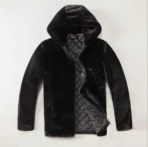 2018 зимнее черное пальто с капюшоном и воротником из искусственного меха большие