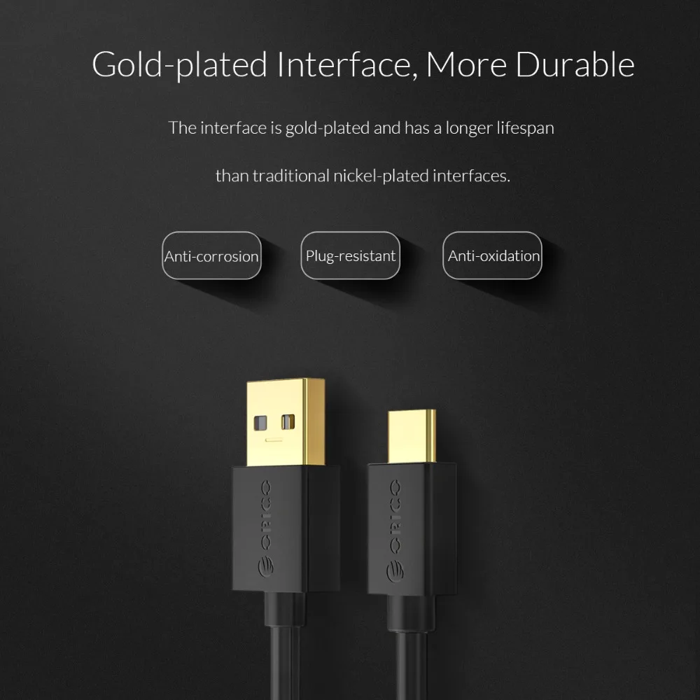 Usb кабель ORICO для передачи данных Type C зарядный usb телефона C/HDD чехол/ноутбук 0 5 м/1
