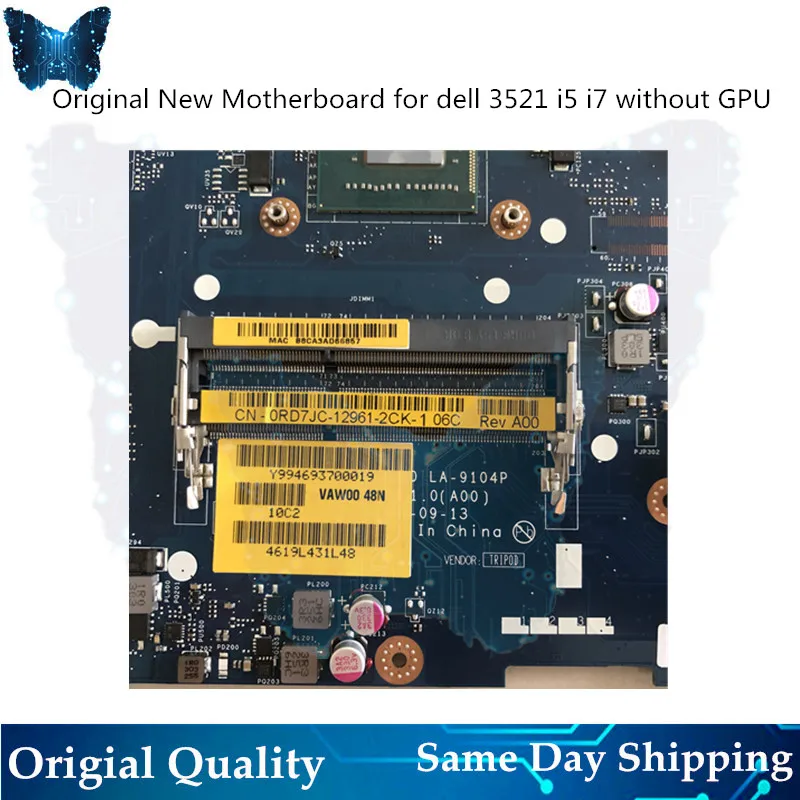 Материнская плата GIAUSA для ноутбука DELL 15R 3521 5521 материнская I5 LA-9104P полностью