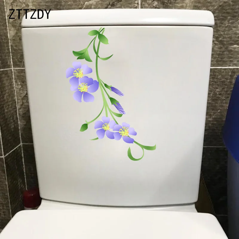 ZTTZDY 14 5*23 8 см красивый растительный цветок лоза стикер для туалета декор ванной