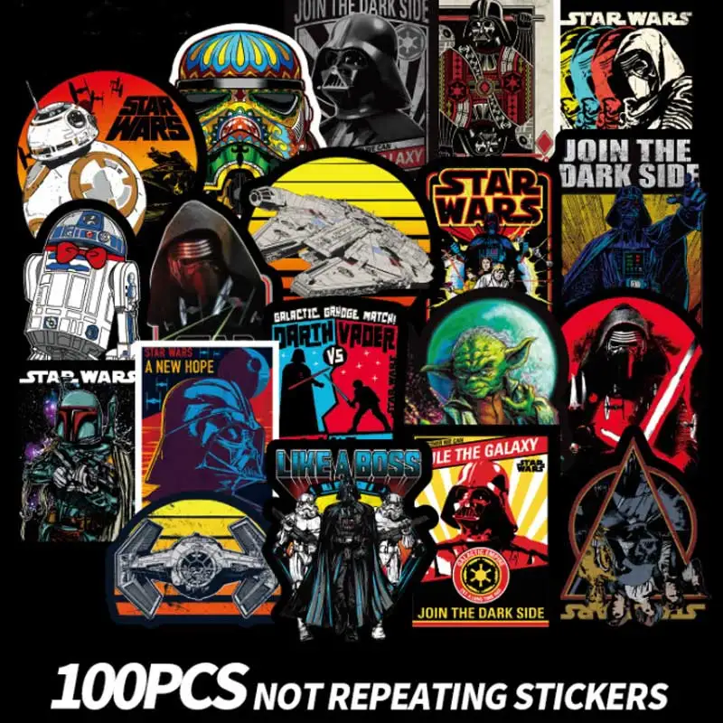 100 шт./лот Звездные войны водостойкие наклейки из ПВХ наклейка для автомобиля