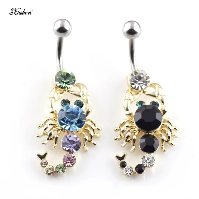 

1pc Crystal insect Navel Ring Belly Button Rings Dangle Body Piercing Jewelry for Sexy Women