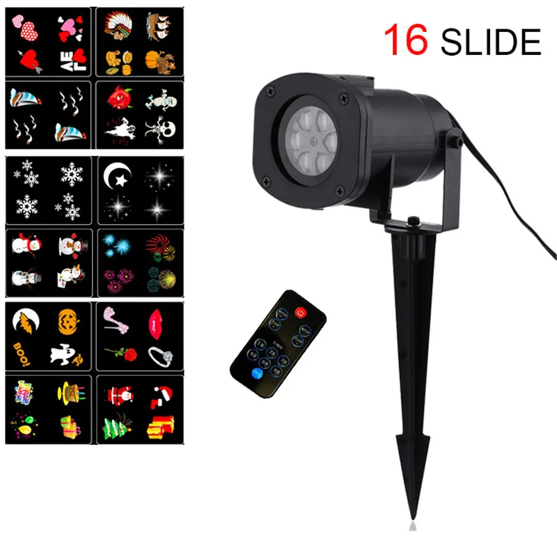 Рождественские светодиодные лампы проектор Движения RGB Душ лазерные вечерние