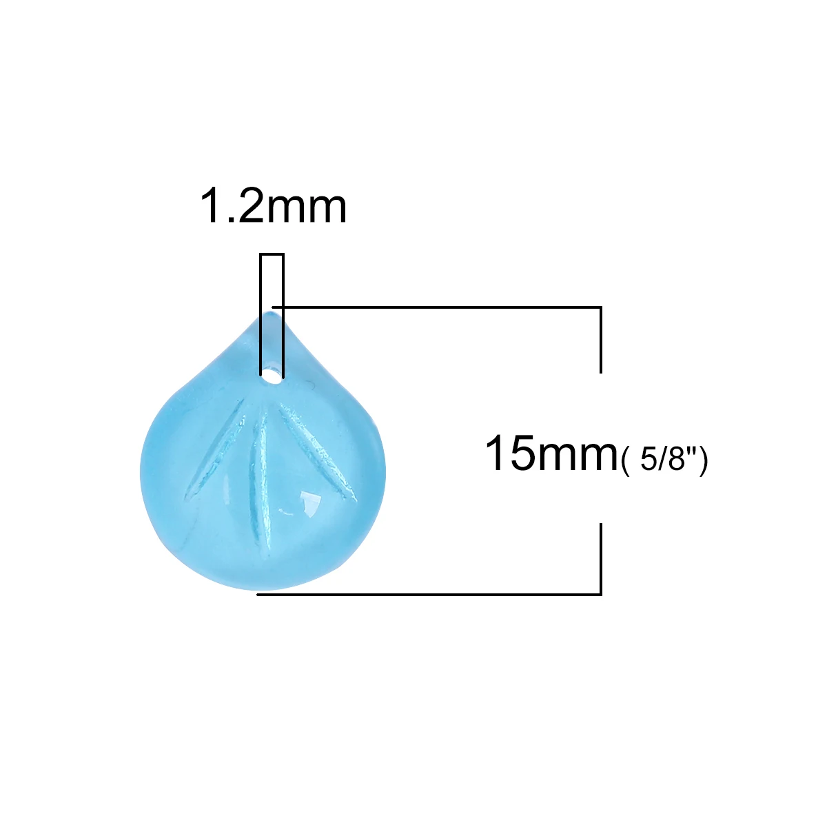 Стеклянные стеклянные шарики в виде фонарика Petaline Lake Blue приблизительно 15 мм (5/8
