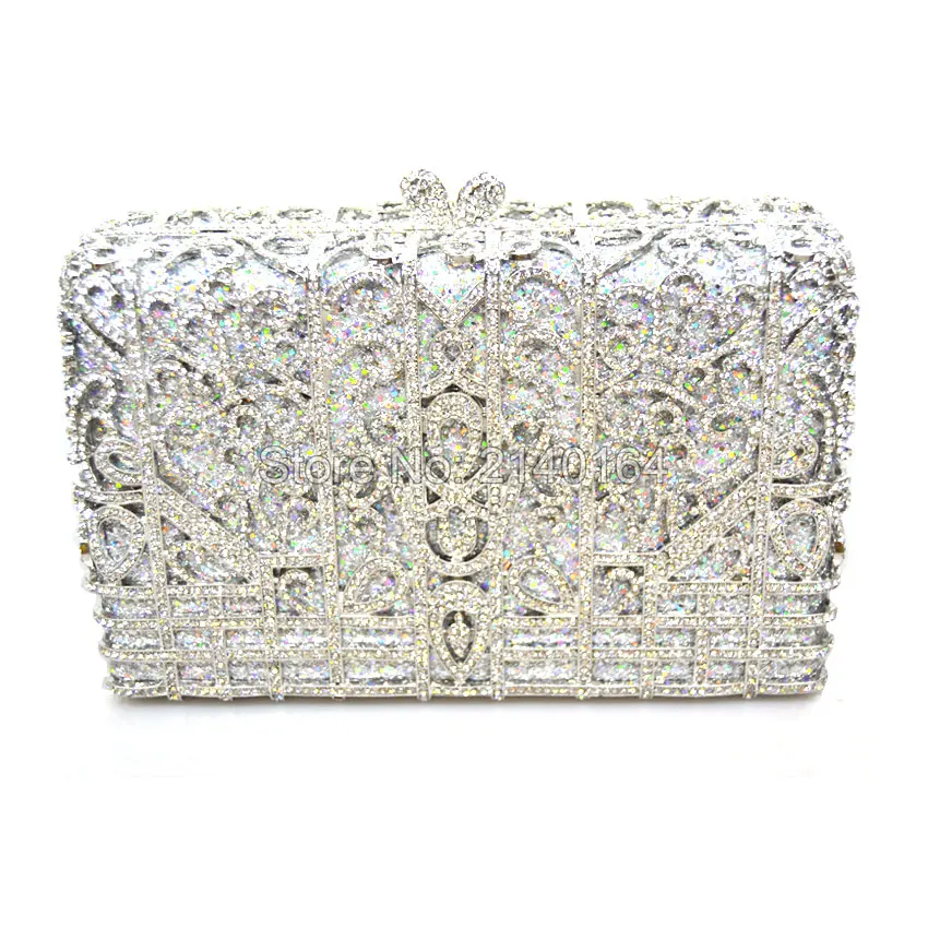 Подарочная упаковка женские золотистые металлические клатчи с цветком розы и