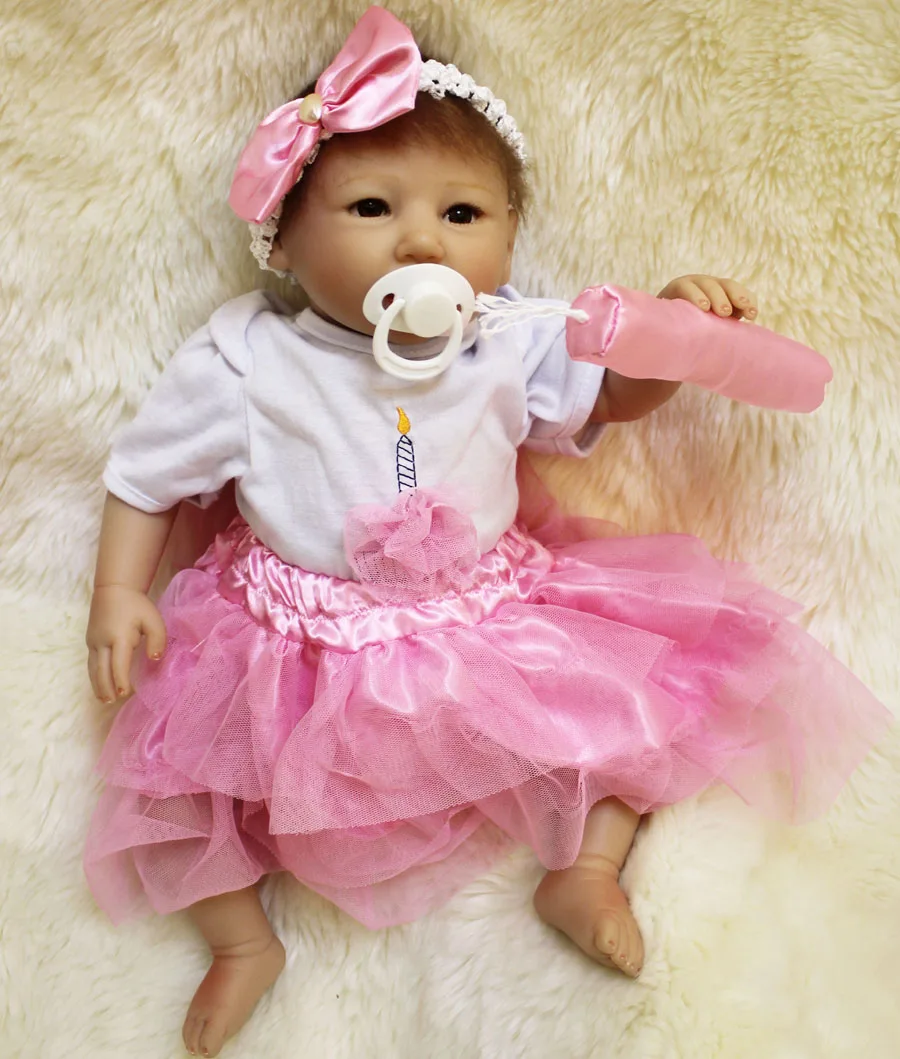 Высокое качество Реалистичные Полный прекрасный 50 см Силиконовые ткань кукла