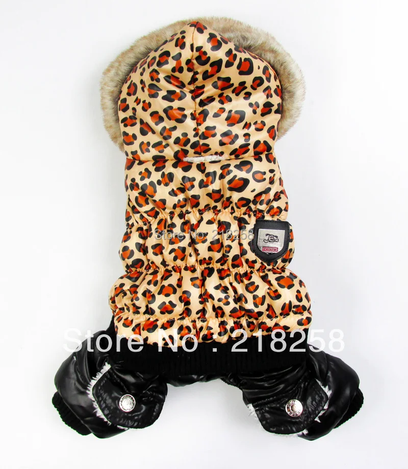 Цена Пальто с леопардовым узором, толстое теплое, домашние питомцы, собаки, зимняя, комбинезон, одежда для маленьких собак Скидка Пальто с леопардовым узором, толстое теплое, домашние питомцы, собаки, зимняя, комбинезон, одежда для маленьких собак