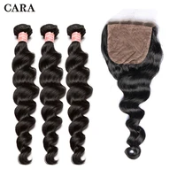 brazilian deep wave bundles hair extensions 30 inch weave bundles loose wave natural virgin human hair bundles with closure cara