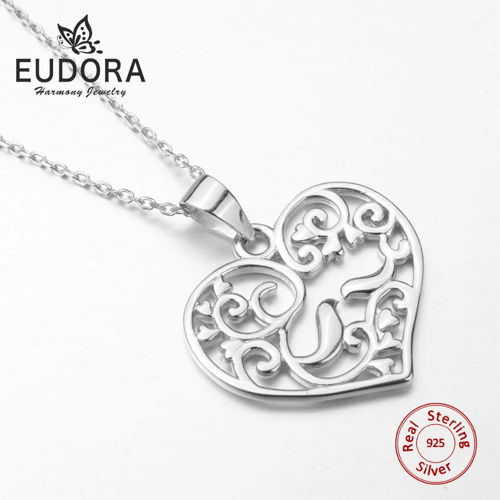Женское Ожерелье с кулоном в виде сердца из серебра 100% пробы|real 925|f pendant925 sterling silver