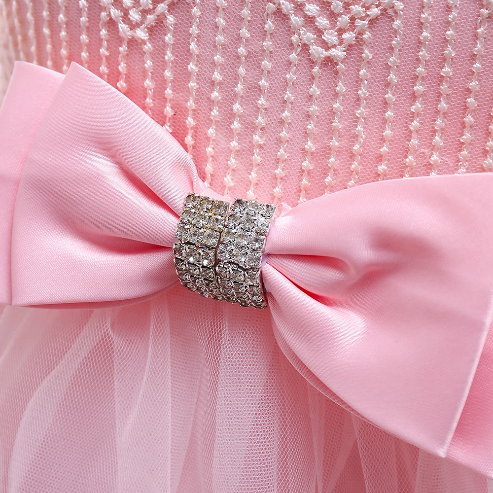 Платья для девочек на день рождения с цветами свадьбу детские атласные платья