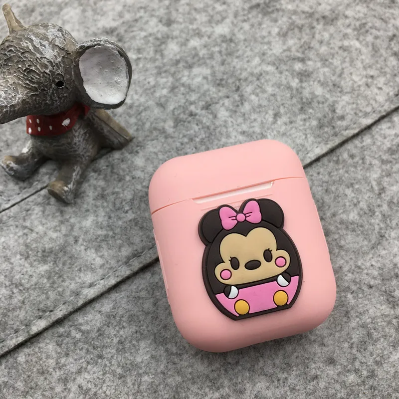 Мультяшный Мягкий силиконовый чехол для Airpods, противоударный защитный чехол для наушников, водонепроницаемый чехол для iPhone 7 8, аксессуары для гарнитуры