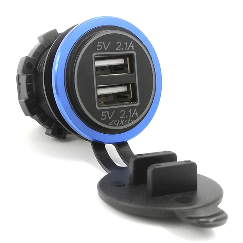Автомобильное зарядное устройство DIY 12 в 24 В с двумя USB панелями питания 5 2 1 а для