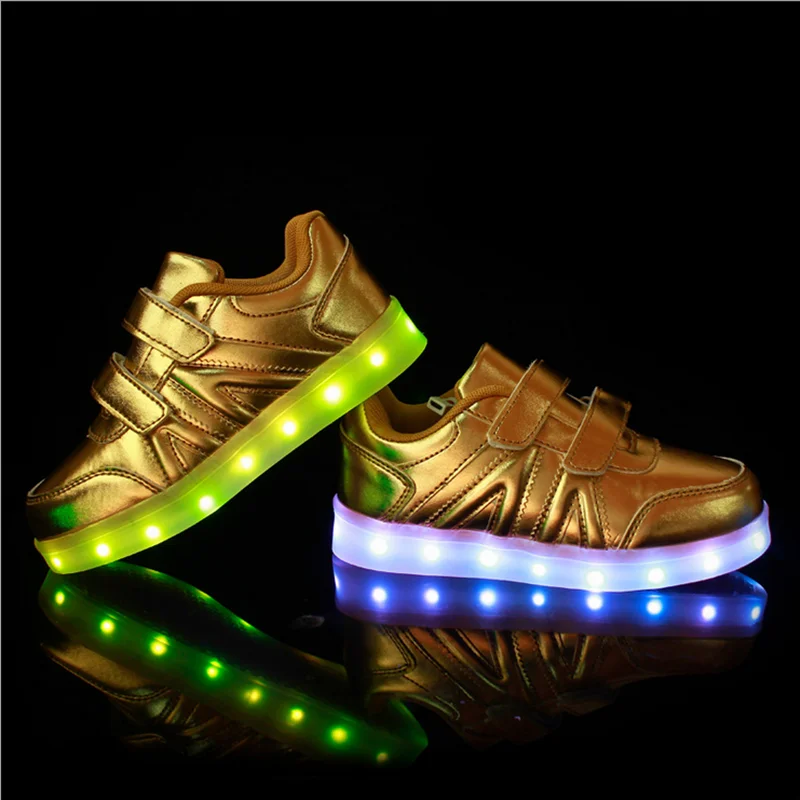 Kids Light Shoes USB Charger Glowing Sneakers Basket Led Children Lighting Boys Girls illuminated krasovki Sneaker | Детская одежда и
