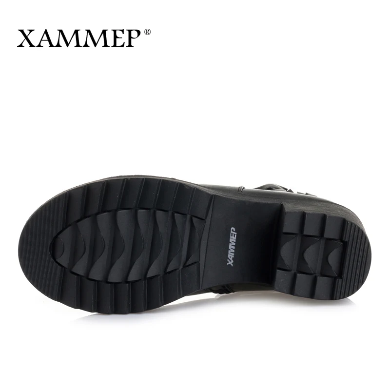 Женские зимние ботинки из натуральной кожи Xammep ботильоны шерсти с плюшевой