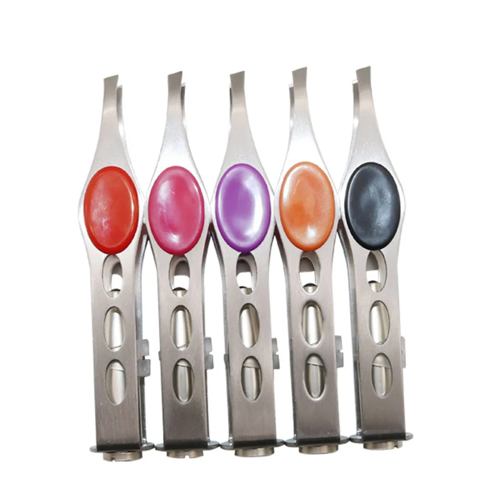 1 шт. Новый портативный из нержавеющей стали LED свет пинцет для бровей удаление