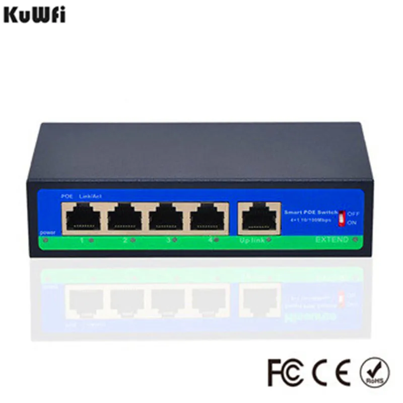 POE коммутатор IEEE802.3AF/на каждом порте 4 + 1 10/100 Мбит/с максимальный источник питания