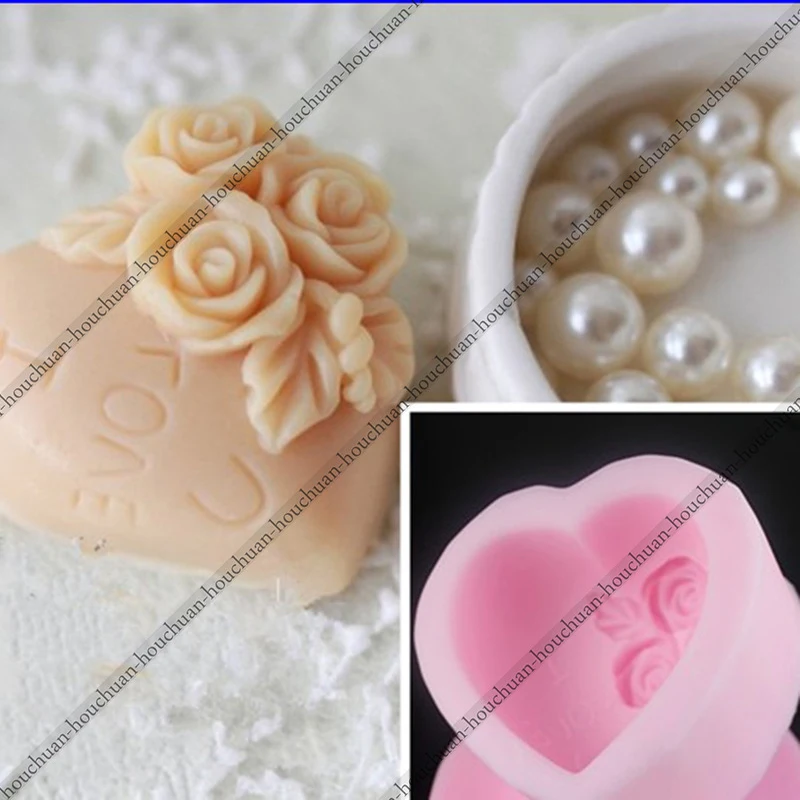 В форме сердца силиконовая, в форме розы пресс-форм Fondant(сахарная) пряностями 3D мыло формы торт декоративные инструменты