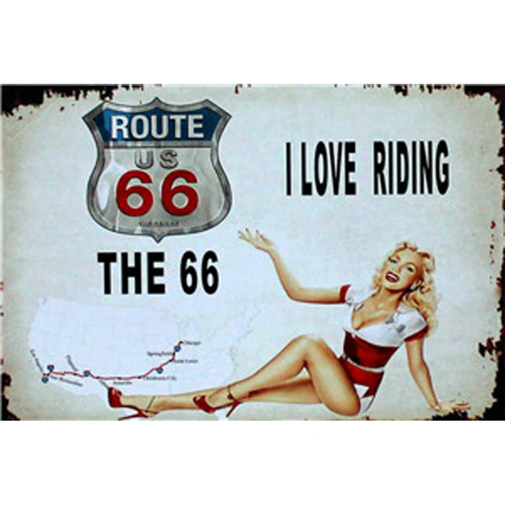 US Route 66 винтажный металлический знак бар украшение для стен дома паба ретро