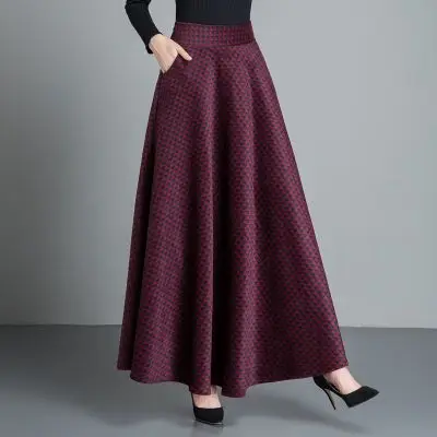 Женские винтажные длинные юбки в клеточку большие размеры 6XL 5XL XXXXXL 2018 - купить по