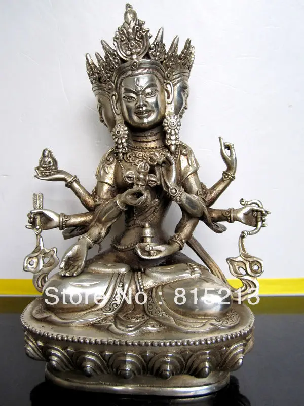 bi0079 Tibetan bronze Ushnishavijaja buddha statue