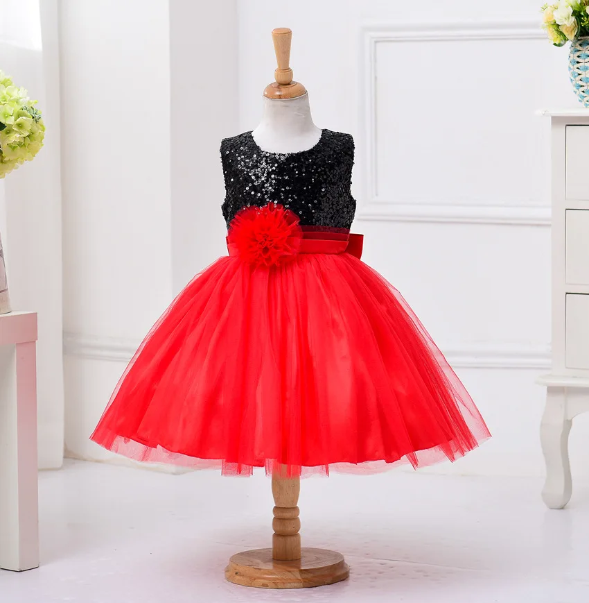 2017 новых Детей платье принцессы производительность vestidos блестками чистой пряжи