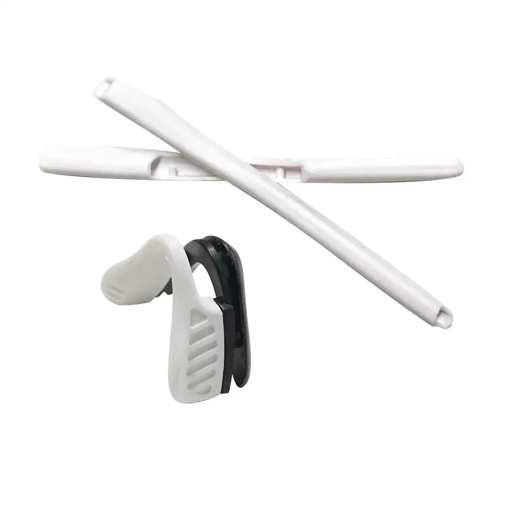 WHITE AND WHITE NOSE HKUCO для M2 солнцезащитные очки Замена наушник резиновый комплект силиконовые ножки и носовые накладки - Цвет линз: WHITE AND WHITE NOSE
