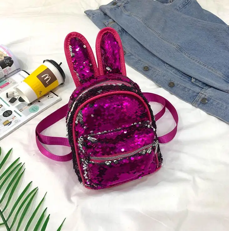 Для детей с заячьими ушками рюкзак пайетками школьная сумка для детского сада