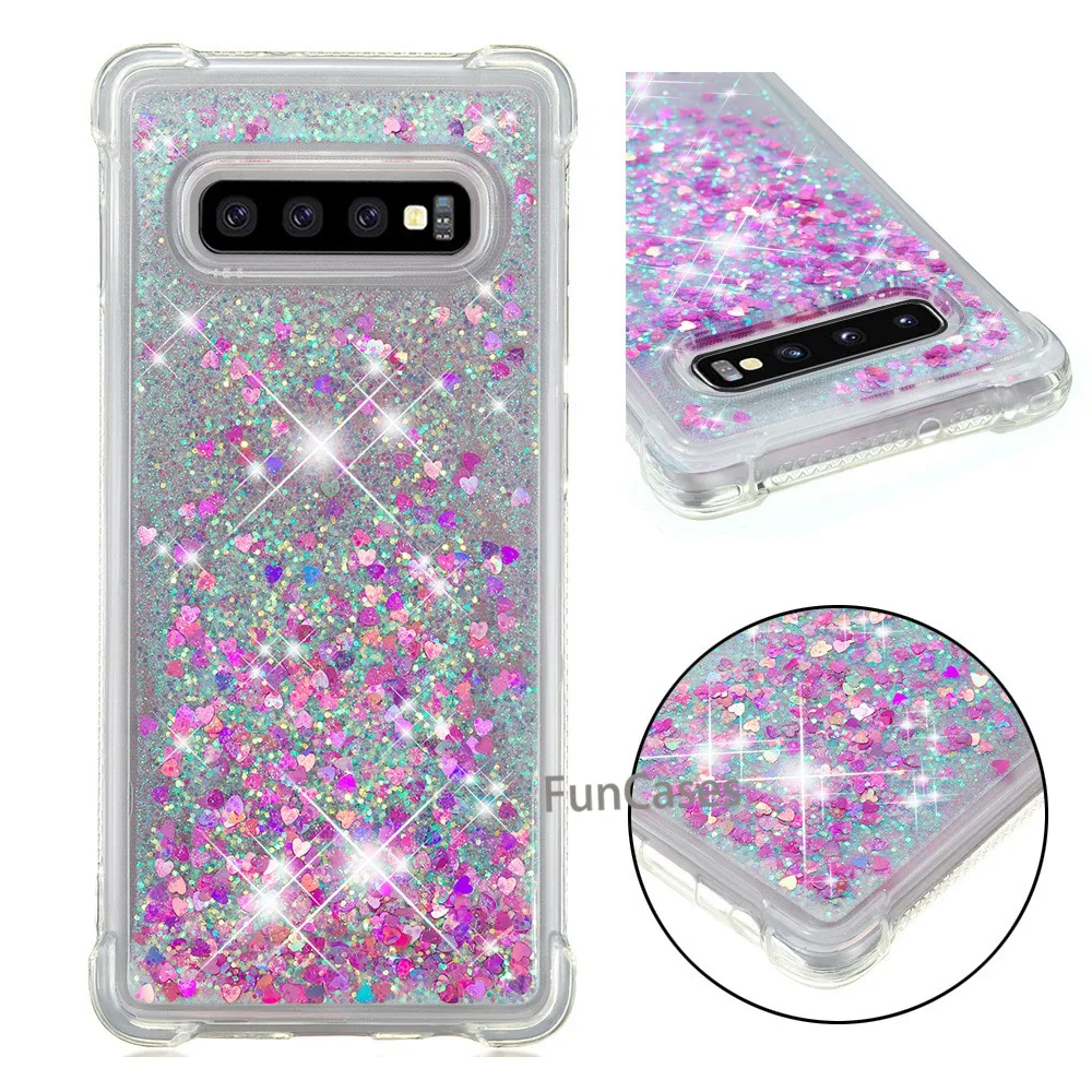 Зыбучих песков с блестками для samsung Galaxy S10 + Plus чехол Блестящий Алмаз прозрачный