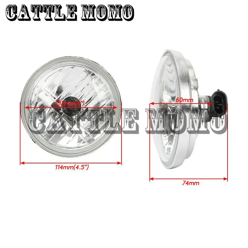 4 1/2&quot Headlights Motorcycle Passing Driving Spot Fog Lights For Harley Street Bob EFI FXDBI FXDB 2006-2011 07 08 2009 2010 Pair |