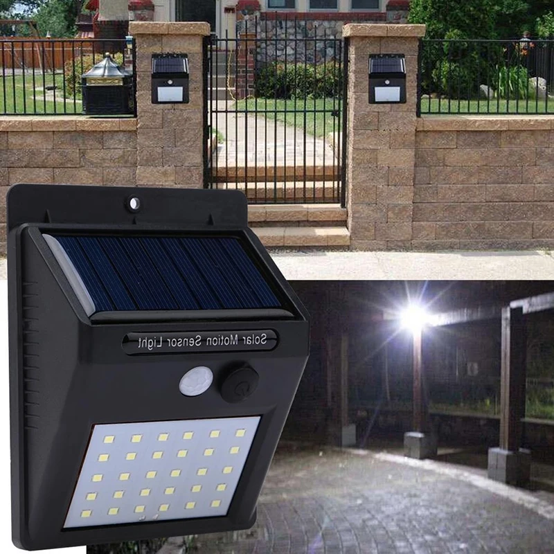 

30 LEDs IP65 Solar Panel Light Split Separate PIR Motion Sensor Outdoor Garden Waterproof Powered Wall Solar Light