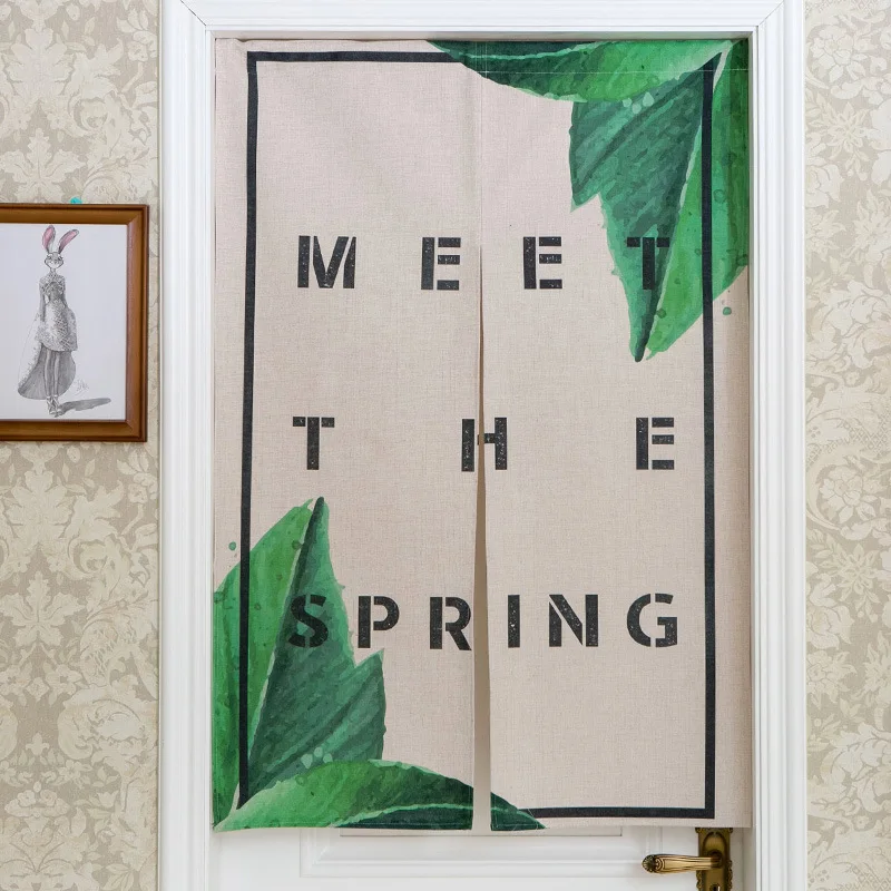 003 Japanese-style Plant Fabric Curtains Children's Study Partition Porch Curtains Kitchen and Bathroom Curtains - Color: 003