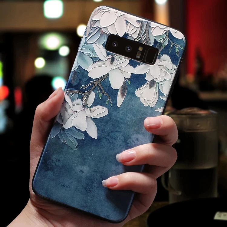 Мягкий чехол для телефона с красными и розовыми цветами черный Samsung Galaxy S8 S9 S10
