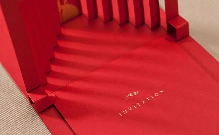 Свадебное приглашение 3D невеста жених Пригласительных билетов роскошный Винтаж