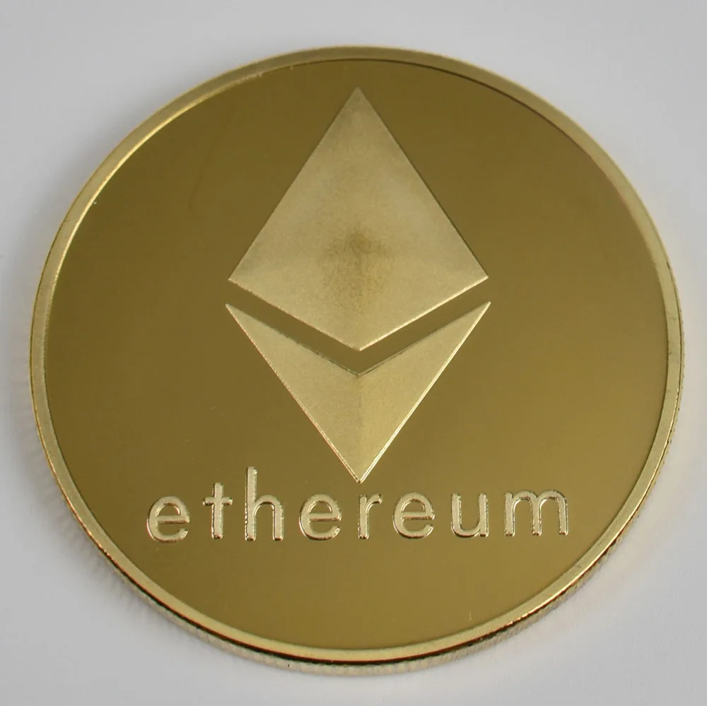gold ethereum Дешевые Биткоин монета бит криптовалюты монета Биткоин пульсация Металл физическая монета с пластиковой оболочкой - Цвет: gold ethereum