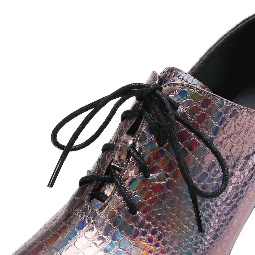 Женские туфли-лодочки на шнурках QUTAA Осенние тонкие туфли из коровьей кожи