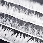 1 млот оптовая продажа ремесло белые перья Обрезка пояс с лентой из страусиных перьев для шитья юбки одежды свадебное украшение