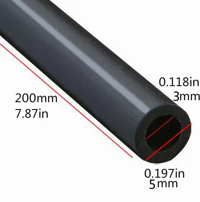 5x3mm 4 шт 200 мм модель самолета фиксированная трубка архитектурная модель изготовление углеродного волокна материал модель круглая трубка черные палочки - Цвет: 5x3mm