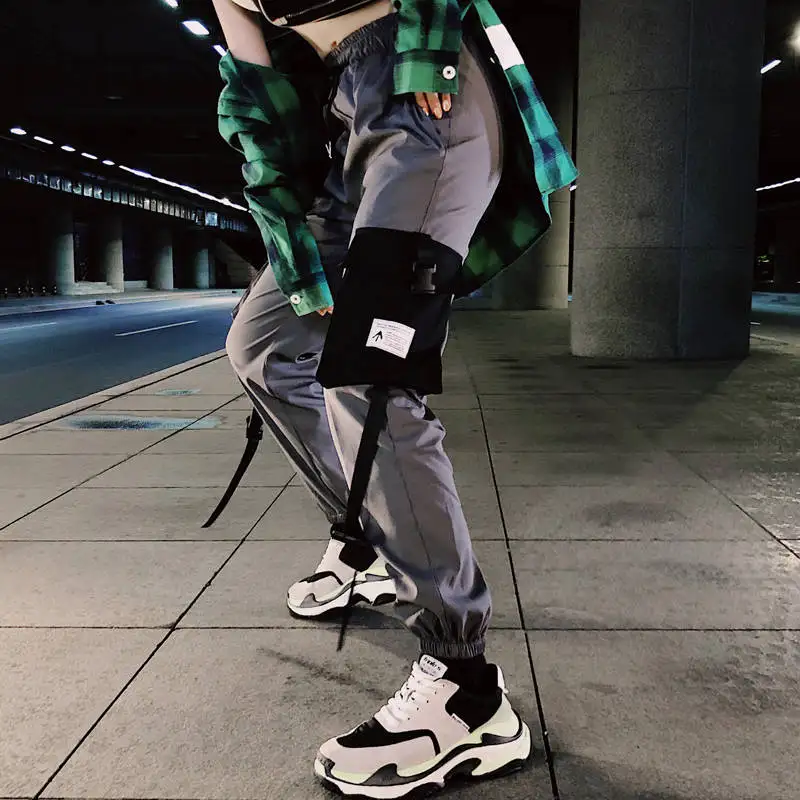 

Fashion Pencil Pants High Waist Women Slim Casual Trousers Female Pantalones Mujer Cool Hip Hop Pants New 2019 Reflective Pants