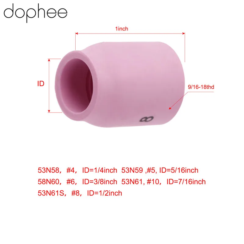 Dophee розовый керамический 53N61 8 # керамические чашки из оксида алюминия щит TIG