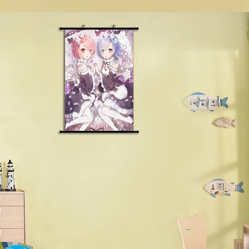 1 шт. аниме Re: Zero Hajimeru Isekai Seikatsu свиток живопись Настенная картина плакат украшение дома