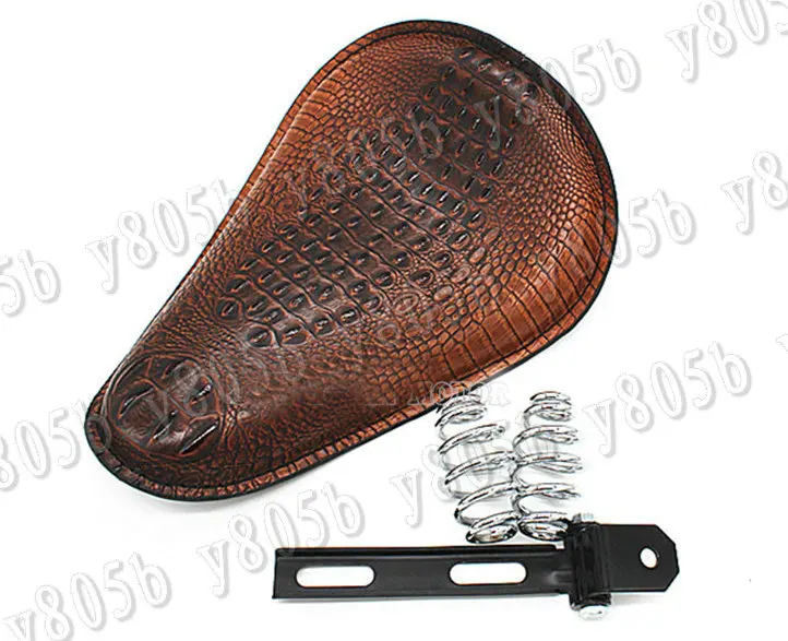 Крокодиловые полосы кожаное сиденье и монтажный комплект для Honda Yamaha Suzuki Kawasaki Street