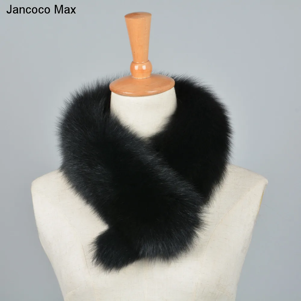Jancoco Max стиль Для женщин из натурального меха лисы шарф женские шляпки теплая зима ошейники для собак Одежда высшего качества модное кашне S7204