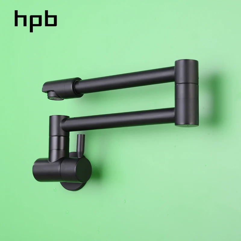 HPB матовый черный кухонный смеситель для холодной воды кран с ручкой латунный