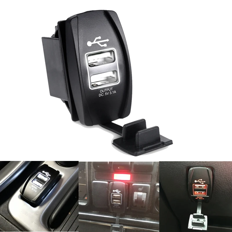 

Зарядное устройство для прикуривателя, 12 В, с двумя USB-портами