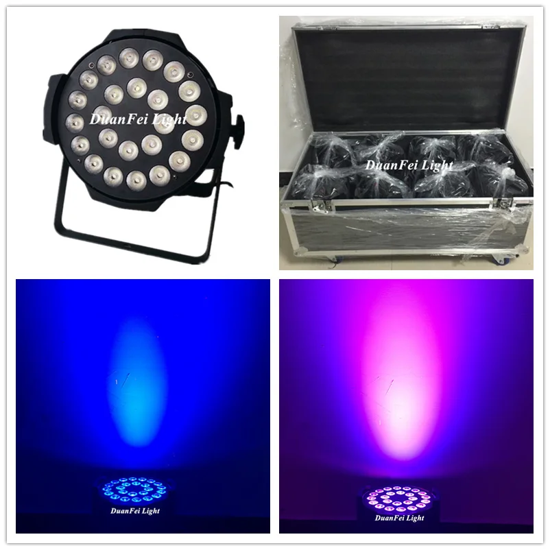 (Flightcase) 8 шт./лот Dj оборудование 24x18 Вт Led Par 6 в 1 Rgbwa УФ стирка внутреннее сценическое