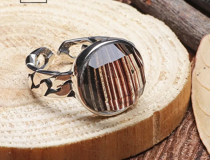 

Original design silver jewelry S925 sterling silver fashion new Thai silver ghost stone inlay ring free shipping