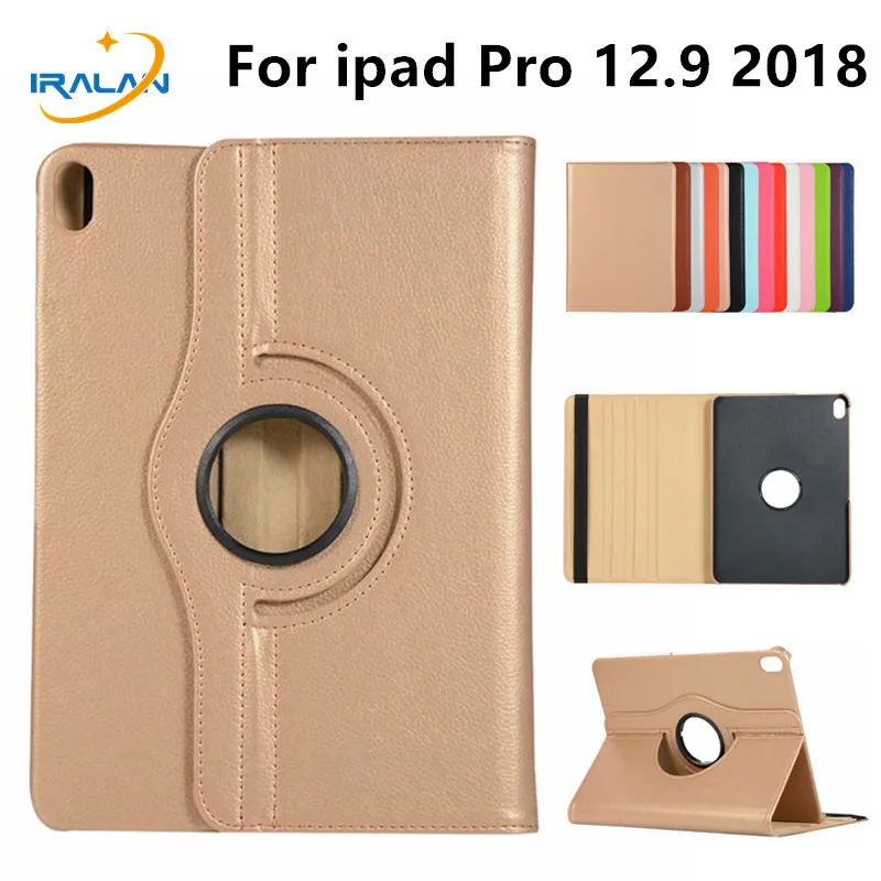 Новый 360 градусов вращающийся личи кожаный чехол для Apple iPad Pro 12 9 2018 откидная