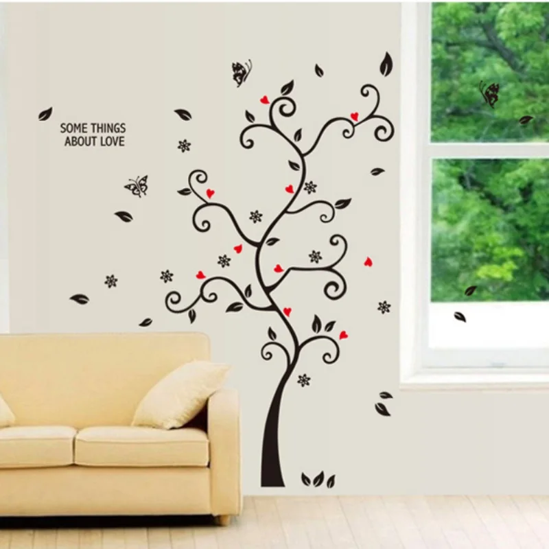 Newest Large Tree and Butterfly DIY Wall Stickers Art Decal Murals Removable Wallpapers For Home Decoration | Дом и сад