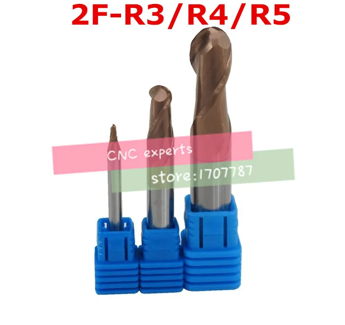 

3 шт./комплект, Твердосплавные Концевые Фрезы HRC60 2F-R3.0/R4.0/R5.0